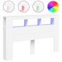 Cabecero con LED madera de ingeniería blanco 160x18,5x103,5 cm de , Cabeceros y pies de cama - Ref: Foro24-837351, Precio: 98...