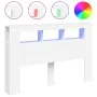 Kopfteil mit LED, weißem Holzwerkstoff, 160 x 18,5 x 103,5 cm von , Kopf- und Fußteile - Ref: Foro24-837351, Preis: 95,88 €, ...
