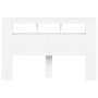 Cabecero con LED madera de ingeniería blanco 160x18,5x103,5 cm de , Cabeceros y pies de cama - Ref: Foro24-837351, Precio: 98...