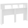 Cabecero con LED madera de ingeniería blanco 160x18,5x103,5 cm de , Cabeceros y pies de cama - Ref: Foro24-837351, Precio: 98...