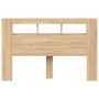 Cabecero LED madera ingeniería roble Sonoma 160x18,5x103,5 cm de , Cabeceros y pies de cama - Ref: Foro24-837353, Precio: 77,...
