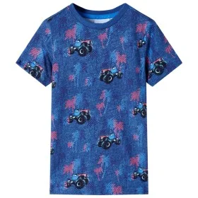 Camiseta infantil azul oscuro mélange 128 de , Camisetas para niños - Ref: Foro24-12527, Precio: 8,75 €, Descuento: %