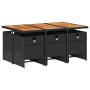 Set de comedor de jardín 7 pzas y cojines ratán sintético negro en Conjuntos de jardín | Comprar online en Foru.es