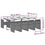 Set de comedor de jardín 9 pzas y cojines ratán sintético negro en Conjuntos de jardín | Comprar online en Foru.es