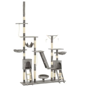 Rascador para gatos con poste de sisal 230-250 cm gris de vidaXL, Mobiliario para gatos - Ref: Foro24-170617, Precio: 147,74 ...