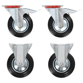 Ruedas giratorias y fijas 4 unidades 160 mm de vidaXL, Manipulación de materiales - Ref: Foro24-143464, Precio: 59,31 €, Desc...