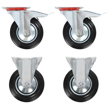 Ruedas giratorias y fijas 4 unidades 160 mm de vidaXL, Manipulación de materiales - Ref: Foro24-143464, Precio: 59,31 €, Desc...