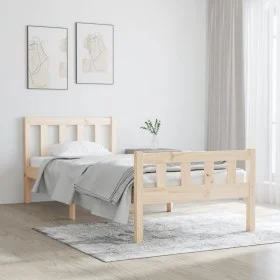 Estructura de cama madera maciza 90x190 cm de , Camas y somieres - Ref: Foro24-810644, Precio: 98,58 €, Descuento: %
