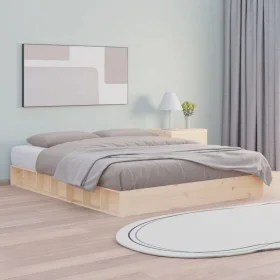 Solid wood bed frame 200x200 cm by , Beds and slatted bases - Ref: Foro24-820656, Price: 149,79 €, Discount: %