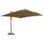 Sombrilla voladiza con poste de aluminio 300x300 cm gris topo de vidaXL, Sombrillas - Ref: Foro24-44638, Precio: 151,65 €, De...