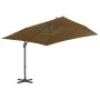 Sombrilla voladiza con poste de aluminio 300x300 cm gris topo de vidaXL, Sombrillas - Ref: Foro24-44638, Precio: 151,65 €, De...