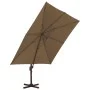 Sombrilla voladiza con poste de aluminio 300x300 cm gris topo de vidaXL, Sombrillas - Ref: Foro24-44638, Precio: 151,65 €, De...