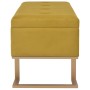 Banco con compartimento 105 cm color mostaza de terciopelo de , Bancos para recibidores y almacenamiento - Ref: Foro24-247571...
