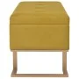 Bench with compartment 105 cm mustard velvet color by , Benches for halls and storage - Ref: Foro24-247571, Price: 151,35 €, ...