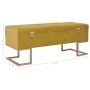 Banco con compartimento 105 cm color mostaza de terciopelo de , Bancos para recibidores y almacenamiento - Ref: Foro24-247571...