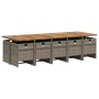 Set de comedor de jardín 11 pzas y cojines ratán sintético gris en Conjuntos de jardín | Comprar online en Foru.es