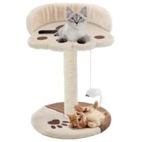 Rascador para gatos con poste de sisal 40 cm beige y marrón de vidaXL, Mobiliario para gatos - Ref: Foro24-170543, Precio: 25...