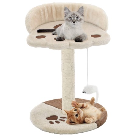 Rascador para gatos con poste de sisal 40 cm beige y marrón de vidaXL, Mobiliario para gatos - Ref: Foro24-170543, Precio: 25...