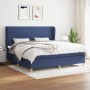 Cama box spring con colchón tela azul 200x200 cm de , Camas y somieres - Ref: Foro24-3128635, Precio: 675,54 €, Descuento: %