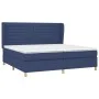 Box spring bed with blue fabric mattress 200x200 cm by , Beds and slatted bases - Ref: Foro24-3128635, Price: 666,07 €, Disco...