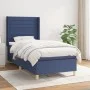 Box spring bed with blue fabric mattress 100x200 cm by , Beds and slatted bases - Ref: Foro24-3132055, Price: 351,95 €, Disco...