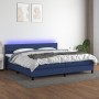 Cama box spring colchón y luces LED tela azul 200x200 cm de , Camas y somieres - Ref: Foro24-3133267, Precio: 602,88 €, Descu...
