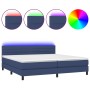 Cama box spring colchón y luces LED tela azul 200x200 cm de , Camas y somieres - Ref: Foro24-3133267, Precio: 602,88 €, Descu...