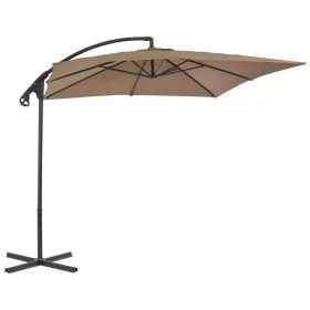 Sombrilla voladiza con palo de acero 250x250 cm gris topo de vidaXL, Sombrillas - Ref: Foro24-44880, Precio: 137,88 €, Descue...