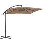 Sombrilla voladiza con palo de acero 250x250 cm gris topo de vidaXL, Sombrillas - Ref: Foro24-44880, Precio: 153,90 €, Descue...