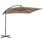 Sombrilla voladiza con palo de acero 250x250 cm gris topo de vidaXL, Sombrillas - Ref: Foro24-44880, Precio: 137,88 €, Descue...