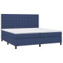 Cama box spring colchón y luces LED tela azul 200x200 cm de , Camas y somieres - Ref: Foro24-3135227, Precio: 695,04 €, Descu...