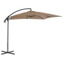 Sombrilla voladiza con palo de acero 250x250 cm gris topo de vidaXL, Sombrillas - Ref: Foro24-44880, Precio: 153,90 €, Descue...