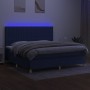 Cama box spring colchón y luces LED tela azul 200x200 cm de , Camas y somieres - Ref: Foro24-3135627, Precio: 663,14 €, Descu...
