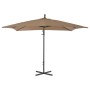 Sombrilla voladiza con palo de acero 250x250 cm gris topo de vidaXL, Sombrillas - Ref: Foro24-44880, Precio: 153,90 €, Descue...