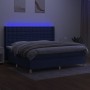 Cama box spring colchón y luces LED tela azul 200x200 cm de , Camas y somieres - Ref: Foro24-3139227, Precio: 672,12 €, Descu...