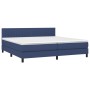 Cama box spring con colchón tela azul 200x200 cm de , Camas y somieres - Ref: Foro24-3140247, Precio: 594,80 €, Descuento: %