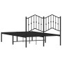 Estructura de cama con cabecero metal negro 120x200 cm de , Camas y somieres - Ref: Foro24-373787, Precio: 85,89 €, Descuento: %