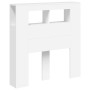 Cabecero con LED madera de ingeniería blanco 100x18,5x103,5 cm de , Cabeceros y pies de cama - Ref: Foro24-837330, Precio: 69...