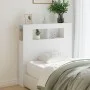Cabecero con LED madera de ingeniería blanco 100x18,5x103,5 cm de , Cabeceros y pies de cama - Ref: Foro24-837330, Precio: 72...