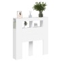 Cabecero con LED madera de ingeniería blanco 100x18,5x103,5 cm de , Cabeceros y pies de cama - Ref: Foro24-837330, Precio: 69...