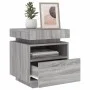 Mesitas de noche con luces LED 2 uds gris Sonoma 40x39x48,5 cm de , Mesitas de noche - Ref: Foro24-836795, Precio: 97,21 €, D...