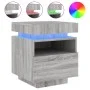 Mesitas de noche con luces LED 2 uds gris Sonoma 40x39x48,5 cm de , Mesitas de noche - Ref: Foro24-836795, Precio: 97,21 €, D...