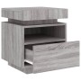 Mesitas de noche con luces LED 2 uds gris Sonoma 40x39x48,5 cm de , Mesitas de noche - Ref: Foro24-836795, Precio: 94,91 €, D...