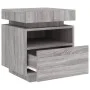 Mesitas de noche con luces LED 2 uds gris Sonoma 40x39x48,5 cm de , Mesitas de noche - Ref: Foro24-836795, Precio: 97,21 €, D...