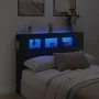Headboard with LED black engineered wood 140x18.5x103.5 cm by , Headboards and footboards - Ref: Foro24-837345, Price: 84,64 ...