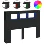 Kopfteil mit LED, schwarzem Holzwerkstoff, 140 x 18,5 x 103,5 cm von , Kopf- und Fußteile - Ref: Foro24-837345, Preis: 84,64 ...