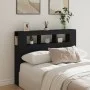 Kopfteil mit LED, schwarzem Holzwerkstoff, 140 x 18,5 x 103,5 cm von , Kopf- und Fußteile - Ref: Foro24-837345, Preis: 84,64 ...