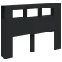 Cabecero con LED madera de ingeniería negro 140x18,5x103,5 cm de , Cabeceros y pies de cama - Ref: Foro24-837345, Precio: 84,...