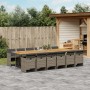 Set comedor de jardín con cojines 13 pzas ratán sintético gris en Conjuntos de jardín | Comprar online en Foru.es
