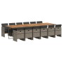 Set comedor de jardín con cojines 13 pzas ratán sintético gris en Conjuntos de jardín | Comprar online en Foru.es